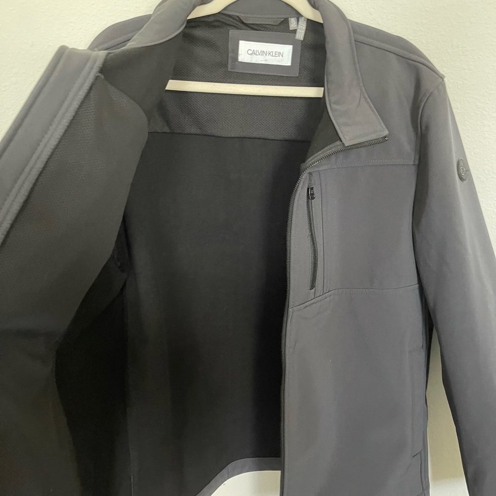 ❌SOLD❌Calvin Klein Windbreaker Water Resistant Zip Up Black Jacket Size XL - Picture 4 of 8